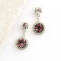 Violet Swarovski Crystal Snow Drop Earrings, thumbnail 1 of 5