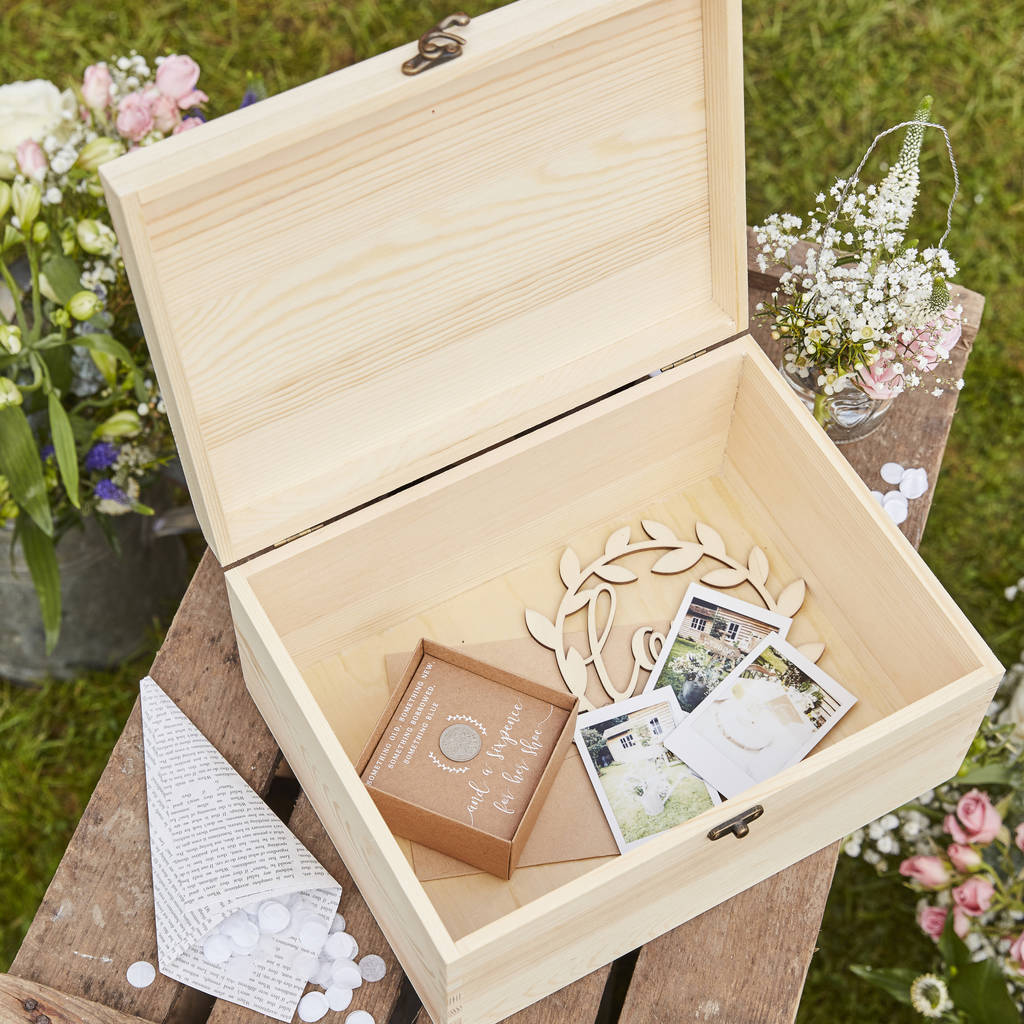 Wedding Wooden Memory Box Keepsake By Ginger Ray notonthehighstreet.com