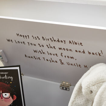 Personalised Large Grey Space Toy Box, 2 of 4