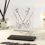 Personalised Pinky Promise Couple Illustration Plaque, thumbnail 1 of 2