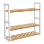 Adjustable Layer Three Tier Bamboo Bathroom Shelf Rack, thumbnail 4 of 7