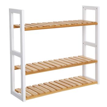 Adjustable Layer Three Tier Bamboo Bathroom Shelf Rack, 4 of 7