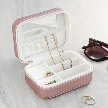 Customisable Metallic Pink Sunset Jewellery Case, 3 of 9