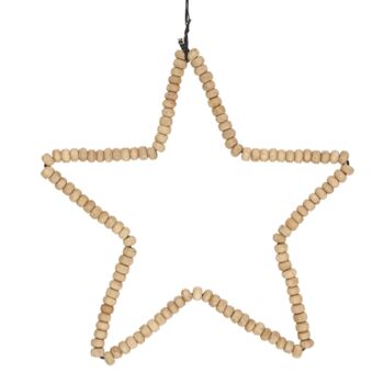 Mango Wood Beaded Star Christmas Tree Decoration, 2 of 2