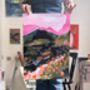 'Pink Meadow' Abstract Irish Landscape Colourful Inspired Print, thumbnail 3 of 4