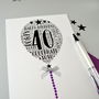 40th Happy Birthday Balloon Sparkle Card, thumbnail 5 of 12