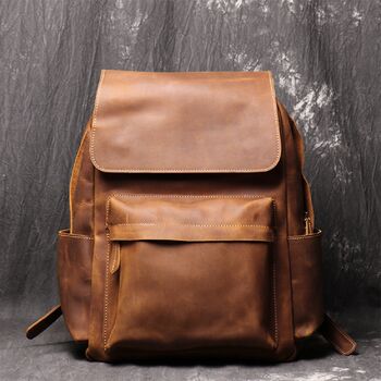 Vintage Leather Backpack By EAZO