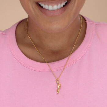18ct Gold Pointe Ballet Shoe Charm Necklace, 3 of 6