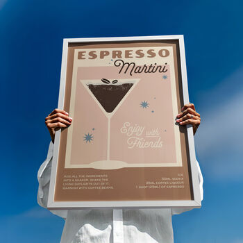 Retro Espresso Martini Cocktail Print, 7 of 9