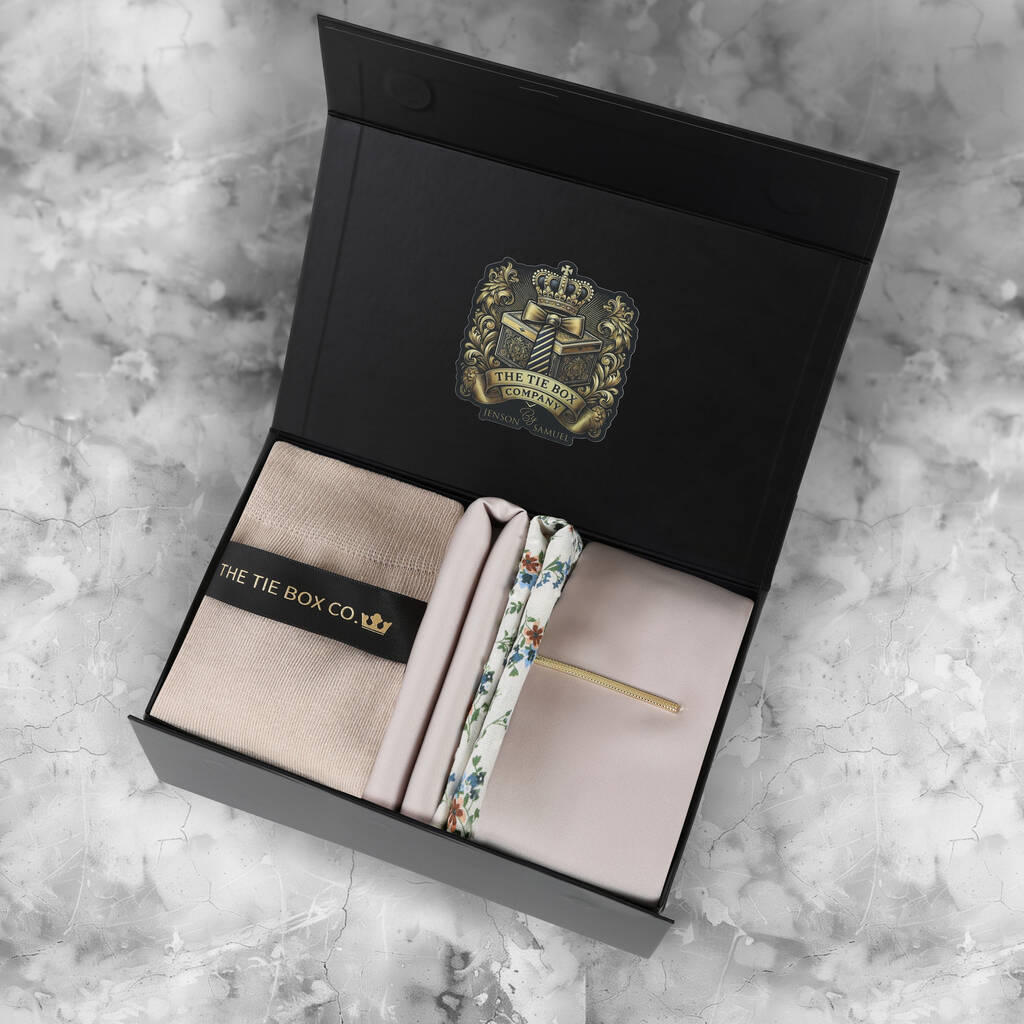 Mens Luxury Stone Tie Gift Box Set, 1 of 4