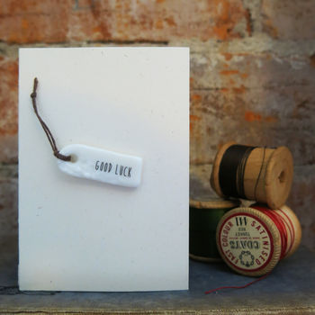 'Good Luck' Porcelain Tag Card, 3 of 4