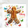 Five Christmas Butterfly Gingerbread Man Cards, thumbnail 1 of 8