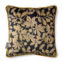 Luxury Velvet Cushion With Piping Autumn Graphite And Gold, thumbnail 1 of 7