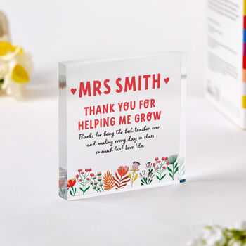 Personalised Thank You Teacher Gift Grow Plaque, 3 of 5