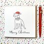 Personalised Festive Staffy Santa Hat Christmas Card, thumbnail 1 of 2