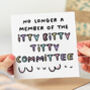 Boob Job Congrats Card 'Itty Bitty Titty Committee', thumbnail 1 of 2