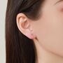 Sterling Silver Minimalist Ball Huggie Hoop Threader Earrings, thumbnail 3 of 12