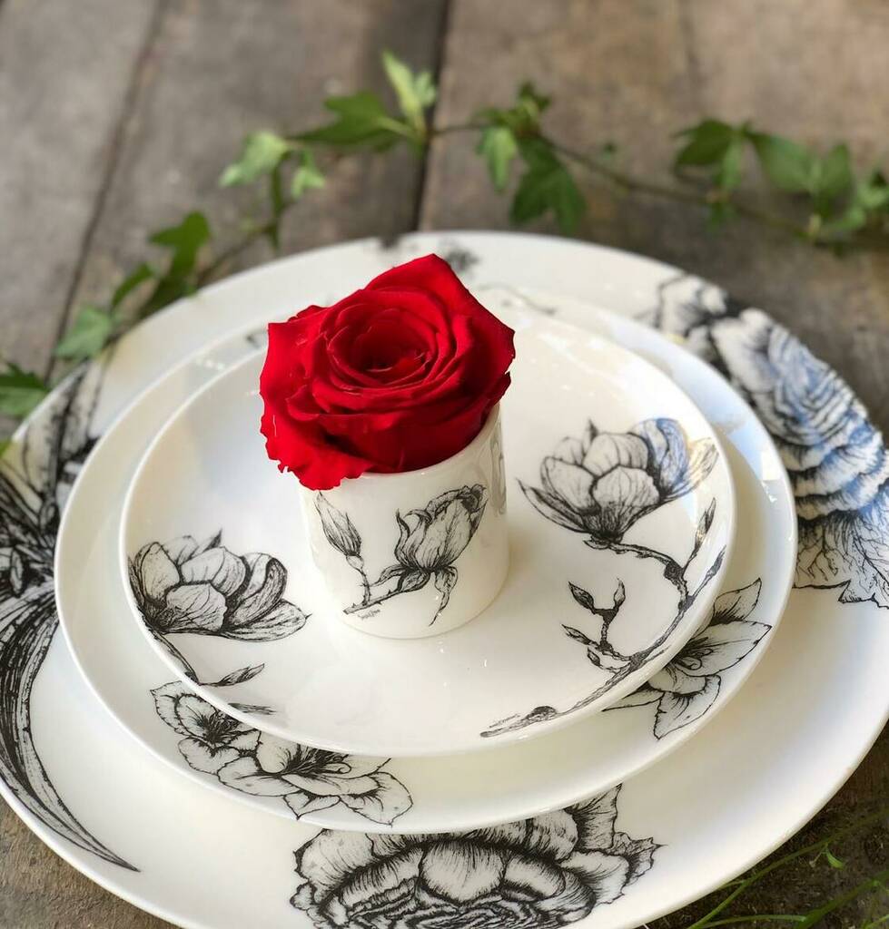 Fine Bone China Cake Plate By Sarah Horne Botanicals