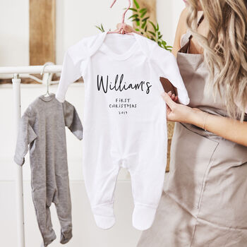 Personalised First Christmas Babygrow, 4 of 4