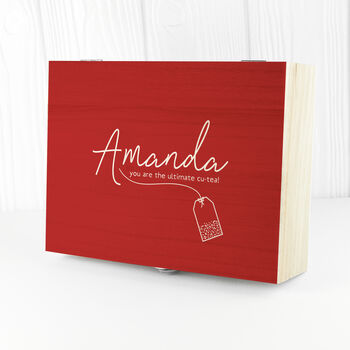 Personalised Romantic Wooden Tea Box, 4 of 12