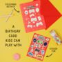 Kids Gamer Birthday Card – Sticker And Colouring Activity Gift, thumbnail 1 of 8