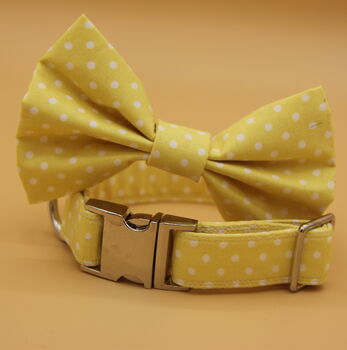 Yellow Polkadot Dog Bow Tie, 2 of 6