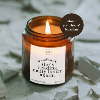 Reading Emily Henry Books Again Candle, Book Lover Gifts, 3 of 11