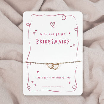 Pink Will You Be My Bridesmaid Bridal Proposal Bracelet, 3 of 5