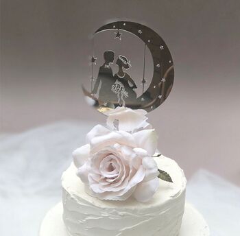 Wedding Cake Mirror Topper Stars And Moon, 2 of 2