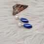 Lapis Lazuli And Pearl Sterling Silver Earrings, thumbnail 8 of 9