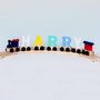 Wooden Letter Name Train Toy Pastel And Light Colours, thumbnail 7 of 9