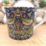 Set Of Six Palace Mugs In William Morris Black Strawberry Thief Design, thumbnail 8 of 10