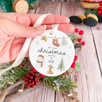 First Christmas Ceramic Ornament Gift For Children, 6 of 7