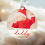 Personalised Baby's First Christmas Bauble With Photo, thumbnail 4 of 6