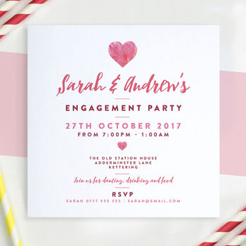 Personalised Watercolour Heart Invitations, 2 of 7