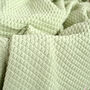 Personalised Sage Green Knitted Baby Blanket With Pom Poms, thumbnail 8 of 9