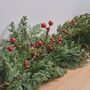 Pre Lit Red Berry Christmas Garland, thumbnail 3 of 9