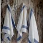 Navy Arles Stripe Linen Tea Towel, thumbnail 1 of 3