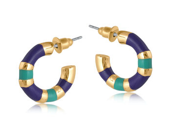 Malina Multi Toned Blue Enamelled Earrings, 2 of 3