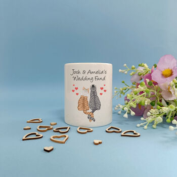 Personalised Cat Wedding Fund Money Box, 2 of 6