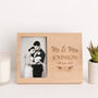 Mr And Mrs Wedding Day Oak Photo Frame, thumbnail 1 of 6