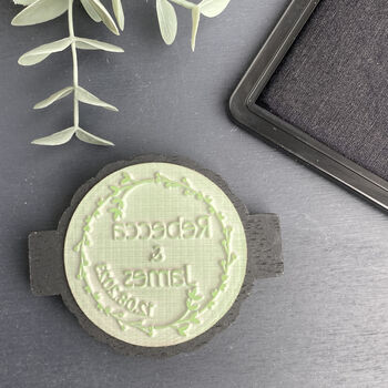 Personalised Wedding Rubber Stamp With Custom Design, 2 of 3