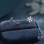 Sterling Silver Dainty Snowflake Stud Earrings, thumbnail 4 of 12