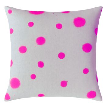 Hand Painted Sustainable Linen Cushion Polka Dot Print, 8 of 12