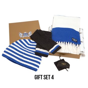 Luxury Cashmere Football Sets In Royal Blue And White, 5 of 5