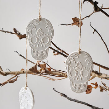 1pc Luxury Stoneware Skull Tree Ornament Decoration, 4 of 7
