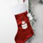 Personalised Gonk Family Red Christmas Stocking, thumbnail 2 of 5