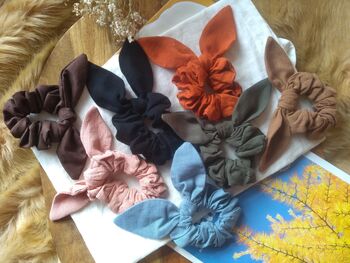 Bunny Bow Linen Scrunchie, 11 of 12