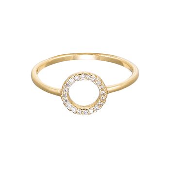 O Circle Halo Ring, Rose Or Gold Vermeil 925 Silver, 2 of 10