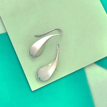Angular Teardrop Sterling Silver Earrings, 2 of 7